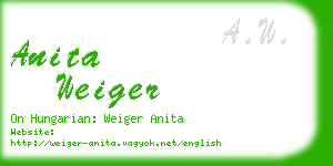 anita weiger business card